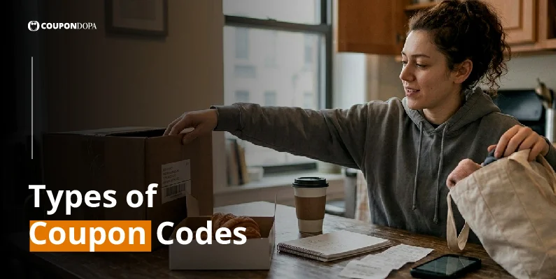 types of coupon codes - coupondopa